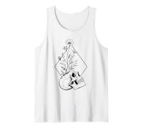 Cráneo Harajuku Línea Arte Vaporwave Bruja Suave Grunge Camiseta sin Mangas