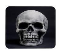 Cráneo Humano Muerto Aterrador Alfombrilla De Escritorio Bordes Cosidos Alfombrilla De Ratón Agradable Mousepad para Ordenador Oficina Hogar 25X30Cm