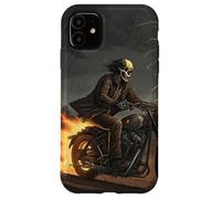 Cráneo jinete en tormenta con rastros de fuego Carcasa para iPhone 11