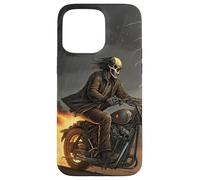 Cráneo jinete en tormenta con rastros de fuego Carcasa para iPhone 15 Pro Max