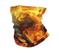 Cráneo Llameante Fuego Ardiente Infierno Muerte Rojo Hombre Mujer Snood Elástica Calentador De Cuello Protección UV Bandana para Deportes Yoga Invierno Aire Libre