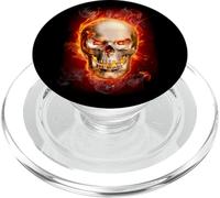 Cráneo Llameante Fuego Gótico Biker Oscuro PopSockets PopGrip para MagSafe