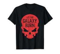 Cráneo Malvado Deja Que la Galaxia queme el Caos demoníaco del Camiseta gráfica económica, Hombre, Negro, L