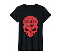 Cráneo Malvado Deja Que la Galaxia queme el Caos demoníaco del Camiseta gráfica económica, Mujer, Negro, L