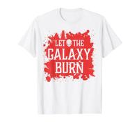 Cráneo Malvado Deja Que la Galaxia queme el Infierno Demonio Caos Camiseta gráfica económica, Hombre, Blanco, L