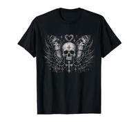 Cráneo Mariposa Gótico Grunge Y2k Gótico Alt EMO Estética Camiseta gráfica económica
