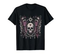 Cráneo Mariposa Gótico Grunge Y2k Gótico Alt EMO Estética Camiseta gráfica económica
