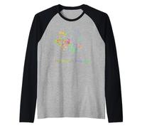 Cráneo, Mariposa monarca y abejorro, Arco Iris Camiseta Manga Raglan