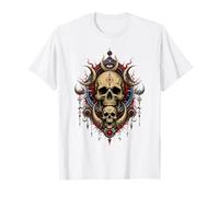 Cráneo Oculto Luna Sigilo Místico Gótico Visionario Arte de Terror Camiseta