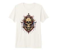 Cráneo Oculto Luna Sigilo Místico Gótico Visionario Arte de Terror Camiseta Premium