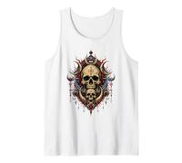 Cráneo Oculto Luna Sigilo Místico Gótico Visionario Arte de Terror Camiseta sin Mangas