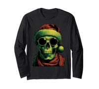 Cráneo Punk con Gafas de Sol, Sombrero de Papá Noel, gótico, de Manga Larga