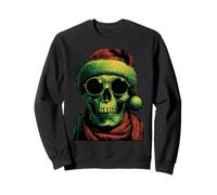 Cráneo Punk con Gafas de Sol, Sombrero de Papá Noel, gótico, de Sudadera