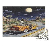 cráneo Rompecabezas 1000 Piezas para Adultos Joyride Iluminado por la Luna Juego EduGatoivo Decoración del Hogar para Adultos Y Niños Edad 14 Años Arriba 38x26cm/1000pcs