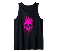 Cráneo Rosa Coronado Reina Punk Estética Graffiti Art Lover Camiseta sin Mangas
