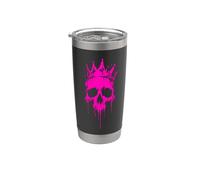 Cráneo Rosa Coronado Reina Punk Estética Graffiti Art Lover Vaso térmico de acero inoxidable de doble pared