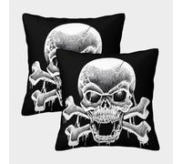 Cráneo_símbolo-Gothic_Art_Style Fundas Cojines para Sofá 2 Piezas Disponible Todas Las Estaciones Funda De Almohada Modernas Decorativa Funda De Cojines Sala Casa Decor 50x50cm