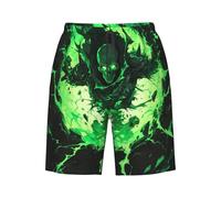 Cráneo Verde Trueno Estilo Oscuro Hombre Bañadores De Natación Secado Rápido Traje De Baño Forro De Malla Bermudas Cortos S