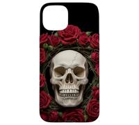 Cráneo Y Rosas Floral Negro Oscuro Gótico Horror Crá Carcasa para iPhone 15 Plus