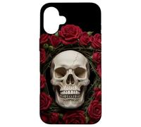 Cráneo Y Rosas Floral Negro Oscuro Gótico Horror Crá Carcasa para iPhone 16 Plus