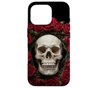 Cráneo Y Rosas Floral Negro Oscuro Gótico Horror Crá Carcasa para iPhone 16 Pro