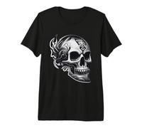 Cráneos de Titanio Llama Punk Rock Metal Rock Gótico Biker Camiseta Premium