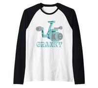Crankbait Fishing Lure - Cranky Fisherman Tee Camiseta Manga Raglan