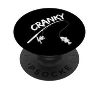 Crankbait Fishing Lure - Cranky Fisherman Tee PopSockets PopGrip Adhesivo