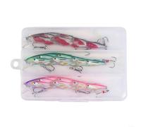 Crankbait - Señuelos de pesca para pececillos que se hunden con postura de natación pesada y cuentas de acero inoxidable para una atracción dinámica de peces (rosa, rojo y verde)
