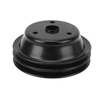 Crankshaft Pulley Double Groove V Belt Pulley Sheave, Replacement for Small Block V8 Engine Long Water Pump, Steel Construction with 2 Grooves, Direct Fit for 262ci 265ci