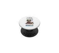 Cranky Cat Coffee No Miracles Humor matutino PopSockets PopGrip Adhesivo