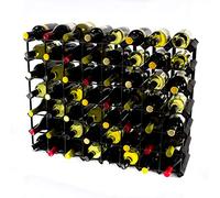 Cranville wine racks 56 Botella de Madera de Colores Negro clásico y el Vino del Metal Negro en Rack ya montado