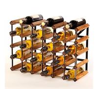 Cranville wine racks Botellero clásico para 30 botellas (6 x 4), madera de pino y metal negro