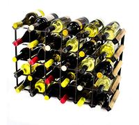 Cranville wine racks Madera Classic 30 (6x4) Botella de Nogal y el Estante del Vino del Metal Negro ya montados