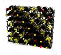 Cranville wine racks Madera Classic 56 Botella de Roble Oscuro Manchado y galvanizado Estante del Vino del Metal ya montados
