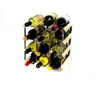 Cranville wine racks Madera de Pino 12 Botella Clásico y galvanizado del Vino del Metal Estante Auto assembley