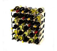 Cranville wine racks Madera de Pino de 30 Botellas Classic y del Vino del Metal Negro en Rack ya montado