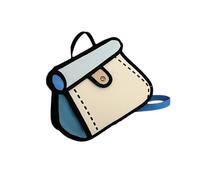 Craoopii Divertida bolsa cruzada de dibujos animados 2D creativa, bonita bolsa de lona estilo 3D para dibujo 2D para mujeres y hombres, Azul, 23 x 18 x 9 cm (9.05" x 7.08" x 3.54")