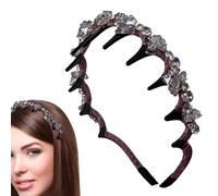 Crappatura intrecciata per donne, banda per capelli artificiali con cerchio per denti - fasce per la testa del cerchio per capelli anticruolini decorativi per ragazze da donna spose per le fest per l