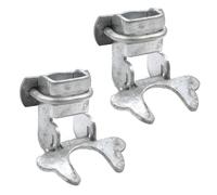 Crapyt 2 pestillos de puerta de perrera, cierre de puerta de mariposa, pestillo de cadena para garajes, jardines, perreras, marco de puerta de perrera plateada de 4.72 x 3.74 x 1.77 pulgadas