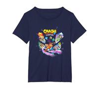 Crash Bandicoot 4: It's About Time Island Shards Game Poster Camiseta, Mujer Tallas Grandes, Azul Marino, 2XL Grande
