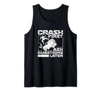 Crash First Haga preguntas más tarde Funny Stunt Driving Wheelman Camiseta sin Mangas