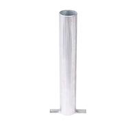 Crash Stop 20-00-1 acero galvanizado bloqueo y poste de cadena manguito de suelo, plata, 62 mm de alojamiento