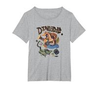 Crash Team Rumble Distressed Dingodile Bazooka Swamp Run Camiseta, Mujer Tallas Grandes, Gris Jaspeado, 6XL Grande