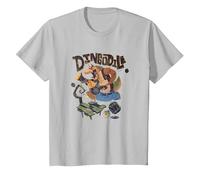 Crash Team Rumble Distressed Dingodile Bazooka Swamp Run Camiseta, Niños, Plata, 10 años