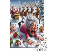 Crash Trineo Santa 1000 Piezas Stock De Cartas Premium Paquete De Rompecabezas Entusiastas De Jigsaw Senior Descompresión Entrenamiento Decoración De Paredes 38x26cm/1000pcs