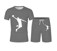 Crashtest - Conjunto de dos piezas con camiseta de manga corta y pantalones cortos para hombre con camisa y pantalones cortos Seeland Chaleco para hombre, gris, XL