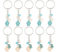 CRASPIRE 1 Caja de 20 llaveros de Tortuga de la Suerte Llaveros de Animales de Playa Estrellas de Mar Turquesa Sintética para Bricolaje Llaveros de Coche Regalos de Fiesta Regalos Inspiradores