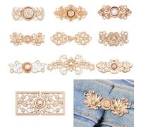CRASPIRE 10 Estilo Broche Capa Dorada Lazo Flores Cierres Aleación A Presión Suéter Cierres Clip Forma Remolino Broche Cuello Chal Estilo Retro Vintage Cárdigan Hanfu Cheongsam Vestido Decoración