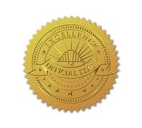 CRASPIRE 100 pegatinas autoadhesivas de papel de aluminio dorado en relieve, para decoración de medallas y certificaciones, sellos corporativos para notarios, sobres